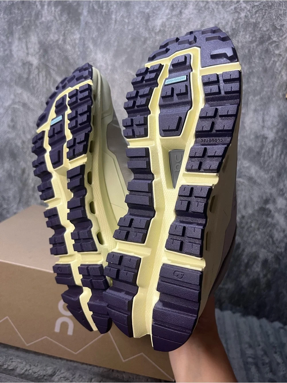 On Cloud Cloudhero Waterproof Trail Shoe - Light Gray & Pale Yellow unisex